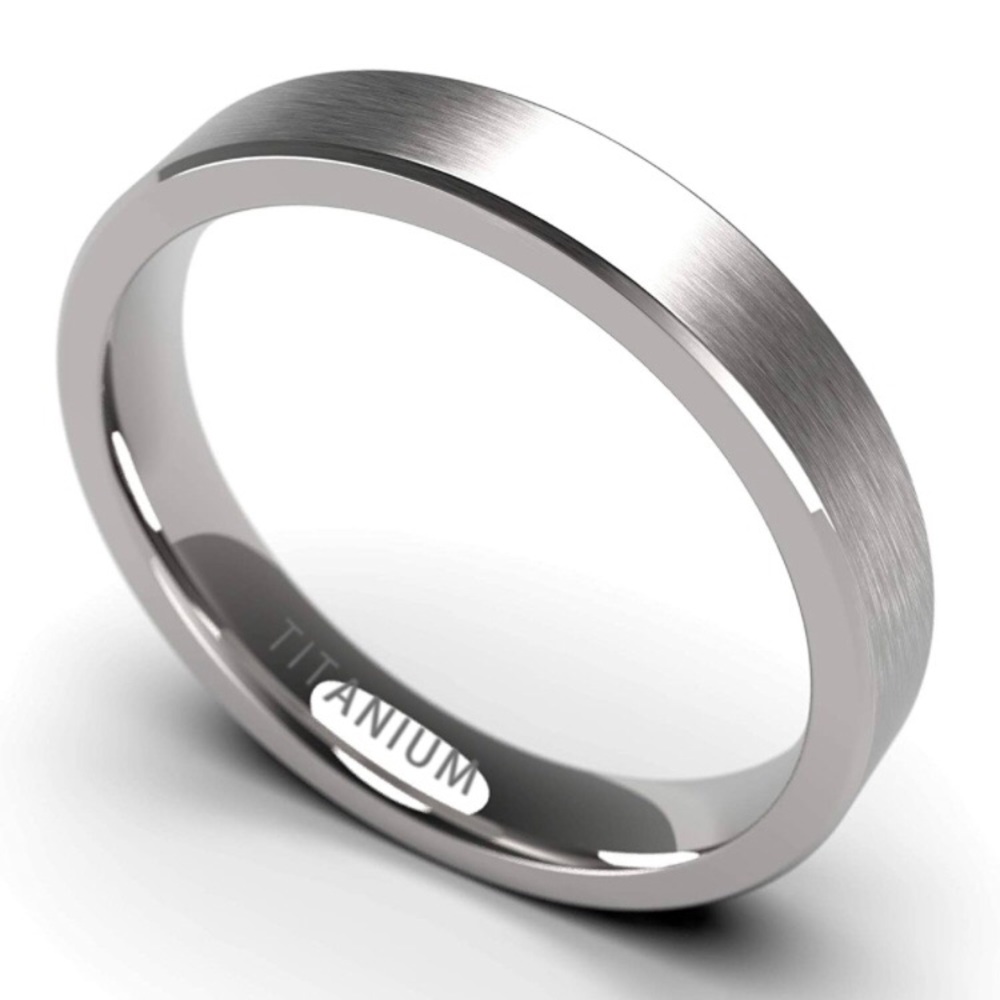 Silver-Colored 4mm Titanium Ring (9.5)